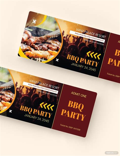 Printable Bbq Ticket Template Free